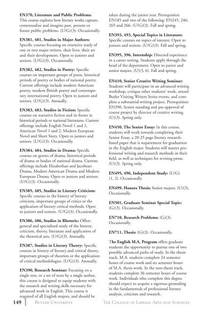 2 0 1 3 bulletin - Butler University