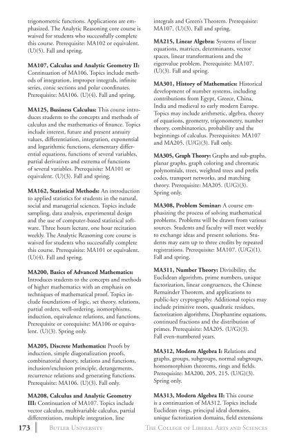 2 0 1 3 bulletin - Butler University