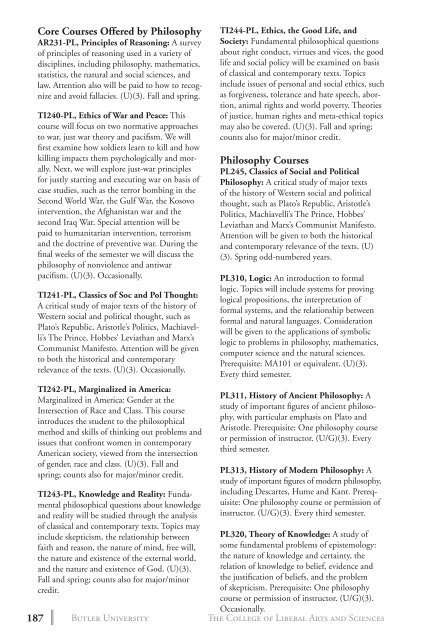 2 0 1 3 bulletin - Butler University