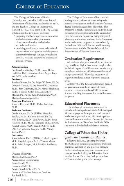 2 0 1 3 bulletin - Butler University