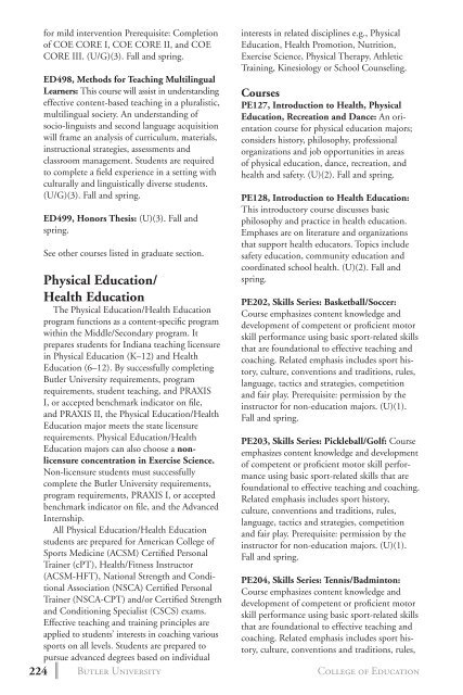 2 0 1 3 bulletin - Butler University