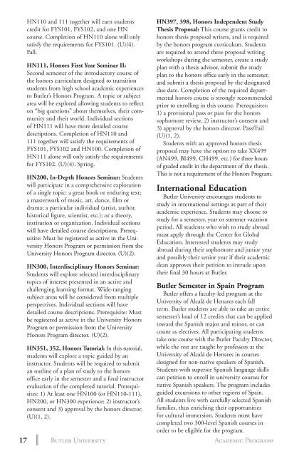 2 0 1 3 bulletin - Butler University