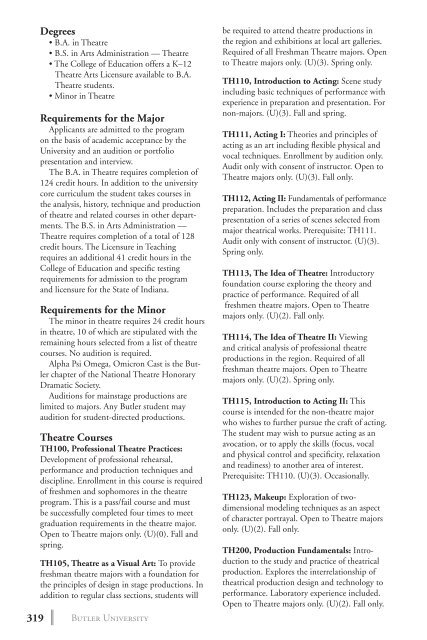 2 0 1 3 bulletin - Butler University