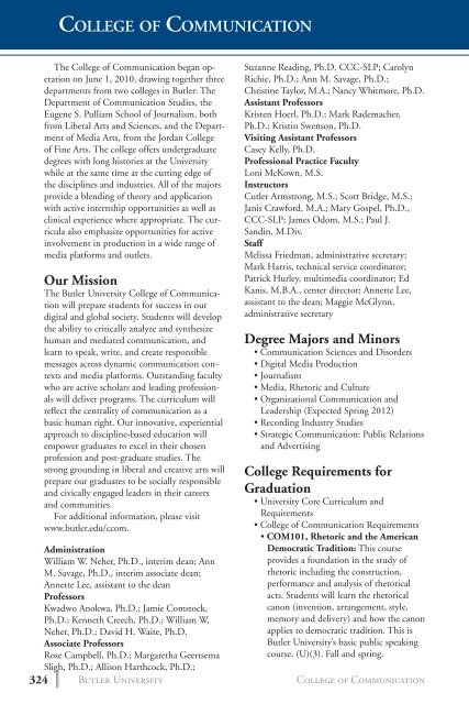 2 0 1 3 bulletin - Butler University