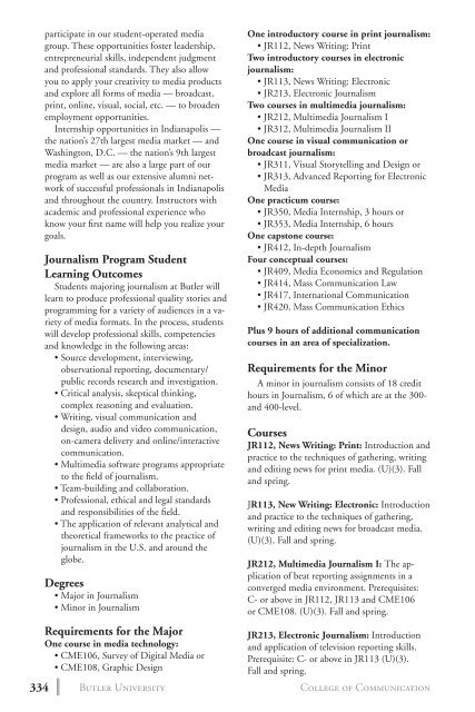 2 0 1 3 bulletin - Butler University