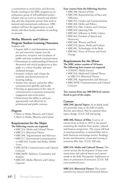 2 0 1 3 bulletin - Butler University