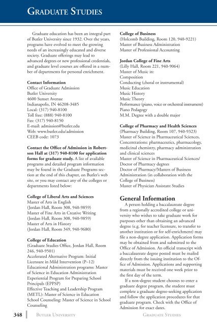 2 0 1 3 bulletin - Butler University