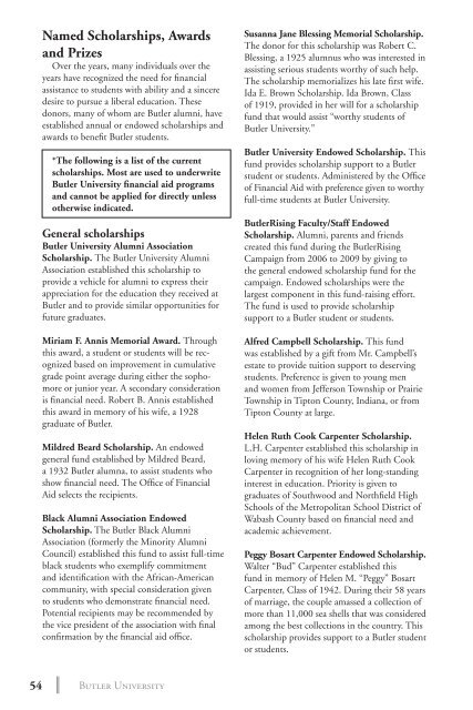 2 0 1 3 bulletin - Butler University