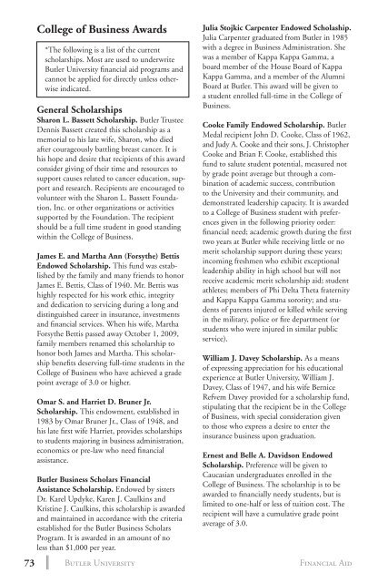 2 0 1 3 bulletin - Butler University