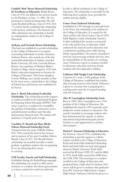 2 0 1 3 bulletin - Butler University