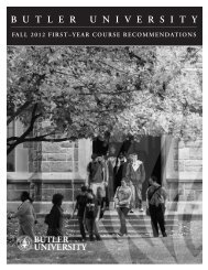 View First Year Course Recommendations - Butler University