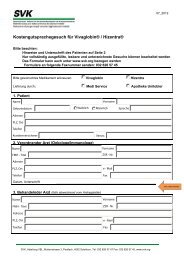 Kostengutsprachegesuch fÃ¼r VivaglobinÂ® / HizentraÂ® - bei SVK