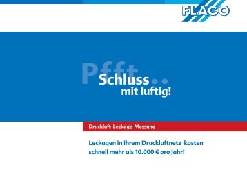 Leckagen verursachen enorme Kosten - Flaco-Geräte Gmbh