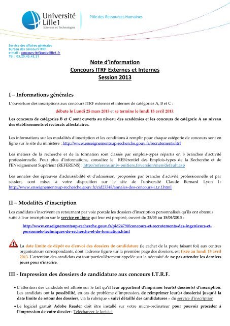 rapport d activité concours itrf exemple – exemple de rapport d