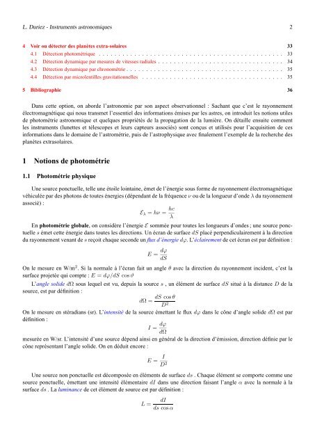 Instruments astronomiques - UniversitÃ© Lille 1