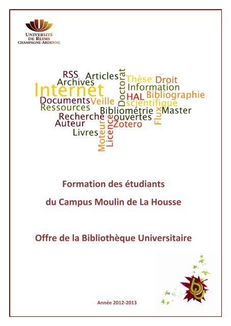 catalogue du campus Moulin de la Housse