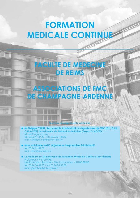 formation medicale continue - UniversitÃ© de Reims Champagne ...
