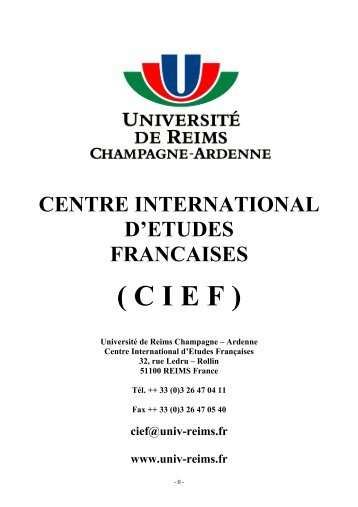 ( C I E F ) - UniversitÃ© de Reims Champagne-Ardenne