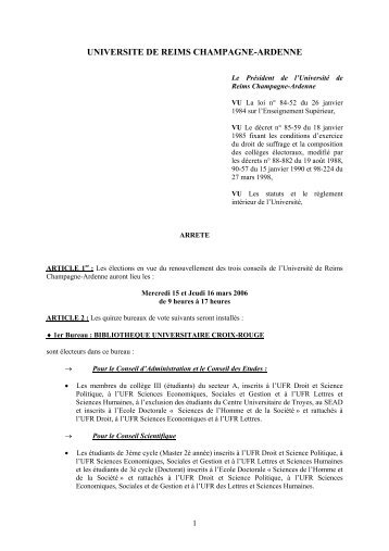 UNIVERSITE DE REIMS CHAMPAGNE-ARDENNE - UniversitÃ© de ...