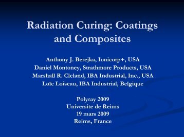 Radiation Curing: Coatings and Composites