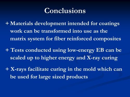 Radiation Curing: Coatings and Composites