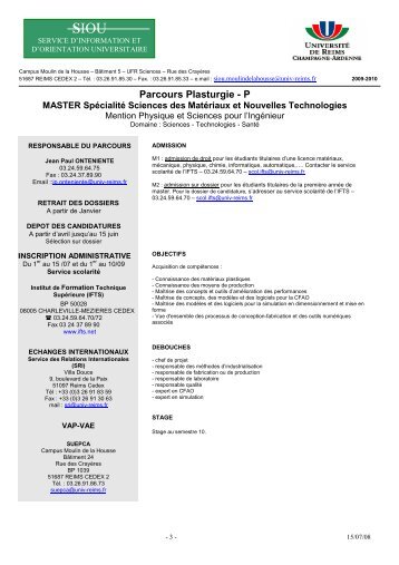 Parcours Plasturgie - P