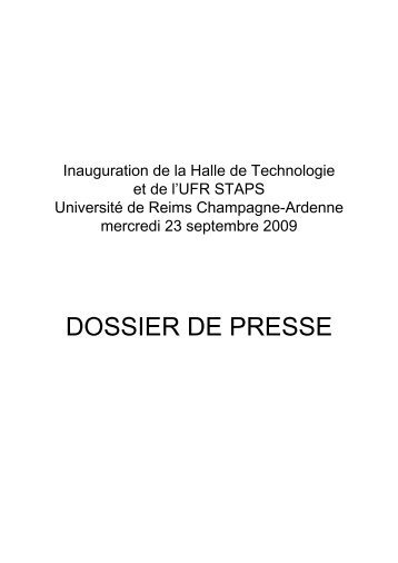 Inauguration Halle de Technologie et de l'UFR STAPS