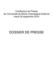 dossier de presse master.indd - UniversitÃ© de Reims Champagne ...