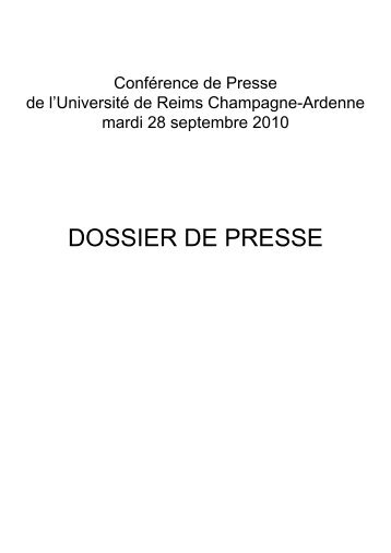 dossier de presse master.indd - UniversitÃ© de Reims Champagne ...