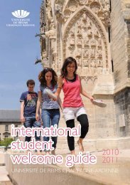 international student welcome guide - University of Reims ...