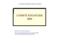 compte financier 2008 - UniversitÃ© de Reims Champagne-Ardenne