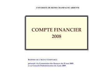 compte financier 2008 - UniversitÃ© de Reims Champagne-Ardenne