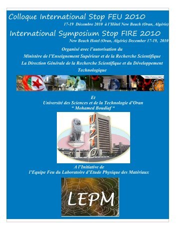 Colloque International Stop FEU 2010 International Symposium ...