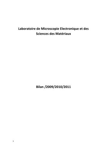 Laboratoire Microscope Electronique et Sciences des MatÃ©riaux.