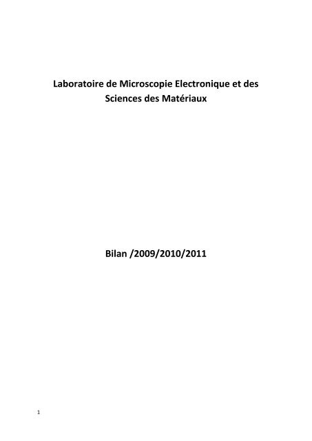 Laboratoire Microscope Electronique et Sciences des MatÃ©riaux.