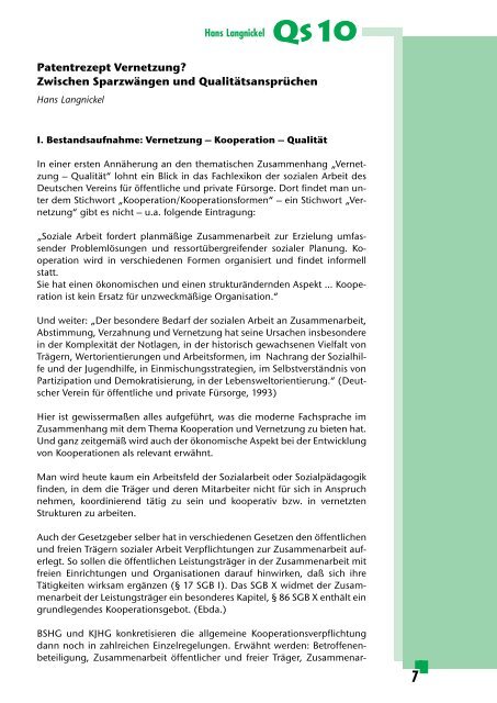 Qs 10 Qualitätssicherung durch Zusammenarbeit - Univation