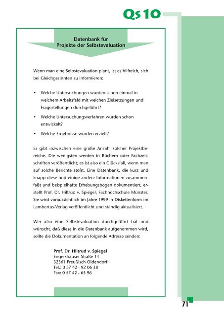 Qs 10 Qualitätssicherung durch Zusammenarbeit - Univation