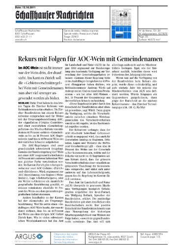 Rekurs mit Folgen fÃ¼r AOC-Wein mit Gemeindenamen - Univerre