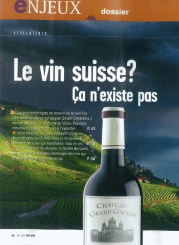 Le vin suisse? Ca n existe pas - Univerre