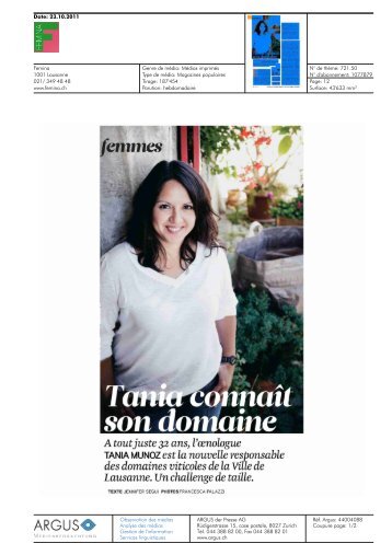 TANIA MUNOZ est la nouvelle responsable Lausanne ... - Univerre