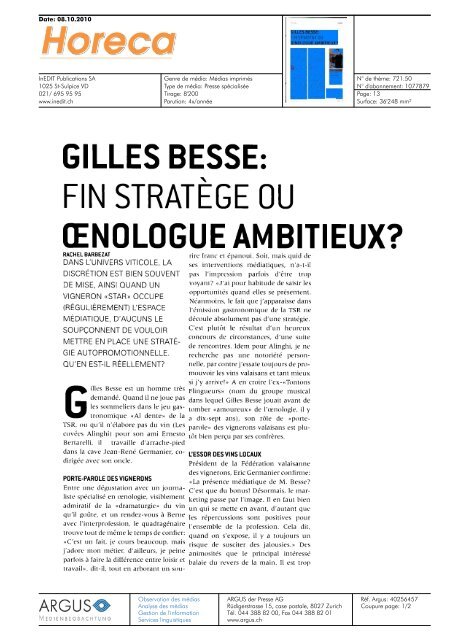 NOLOGUE AMBITIEUX? - Univerre