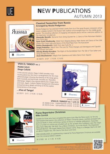 UE New Publications Autumn 2013 - Universal Edition