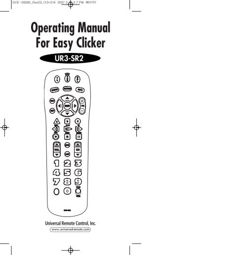 Operating Manual For Easy Clicker Universal Remote Control