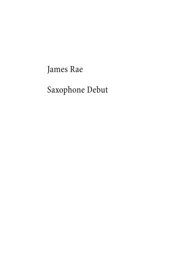 James Rae Saxophone Debut - Universal Edition