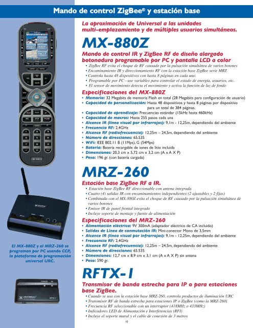 CatÃ¡logo de la lÃ­nea completa - Universal Remote Control