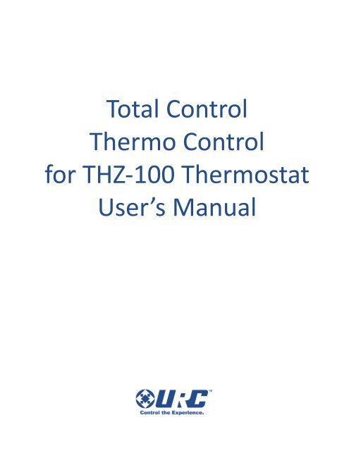 Thermo Control User Manual - Universal Remote Control