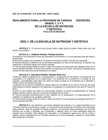 GDO.1- DE LA ESCUELA DE NUTRICION Y DIETETICA