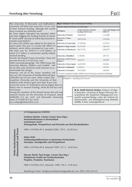 Heft 1 + 2 / 2011 - UniversitÃ¤tsVerlagWebler