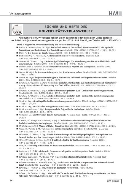 Heft 3/2007 - UniversitÃ¤tsVerlagWebler