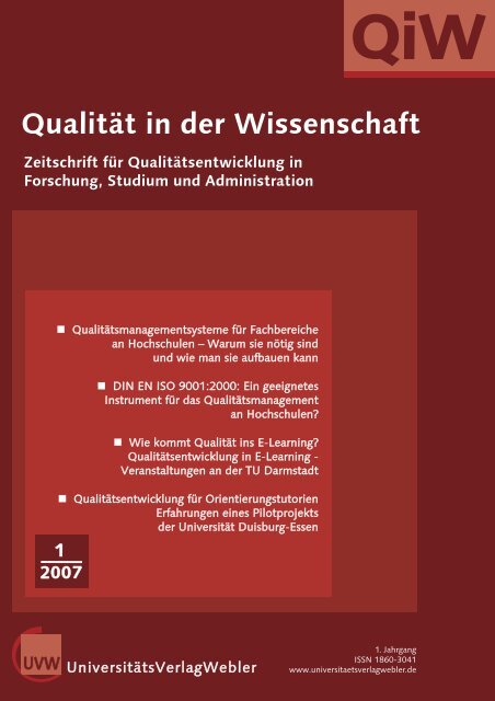 QiW - UniversitÃ¤tsVerlagWebler